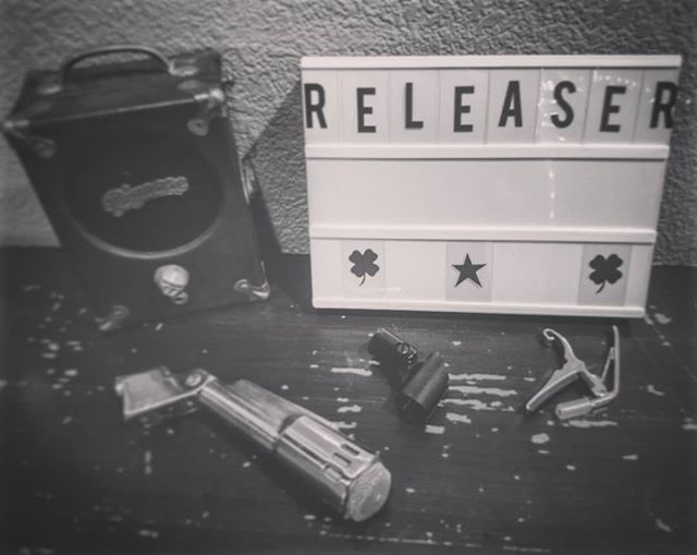 Happy March from us @releaserofficial and @wireandvice #recording #march #wauwatosa #band #sign #thursday #clover #star #microphone #capo